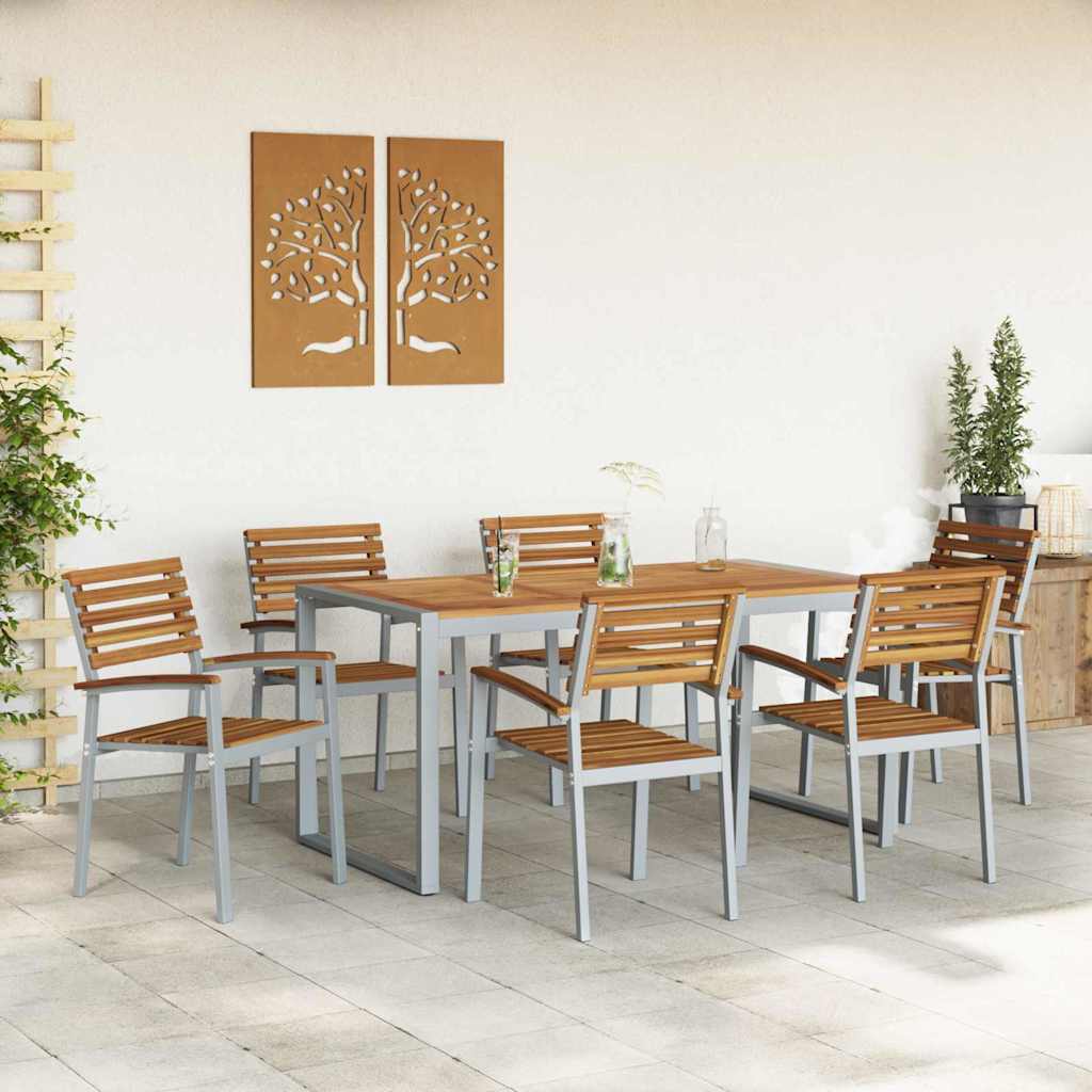 Ensemble de salle à manger pour jardin 7 pcs Gris - XIOS