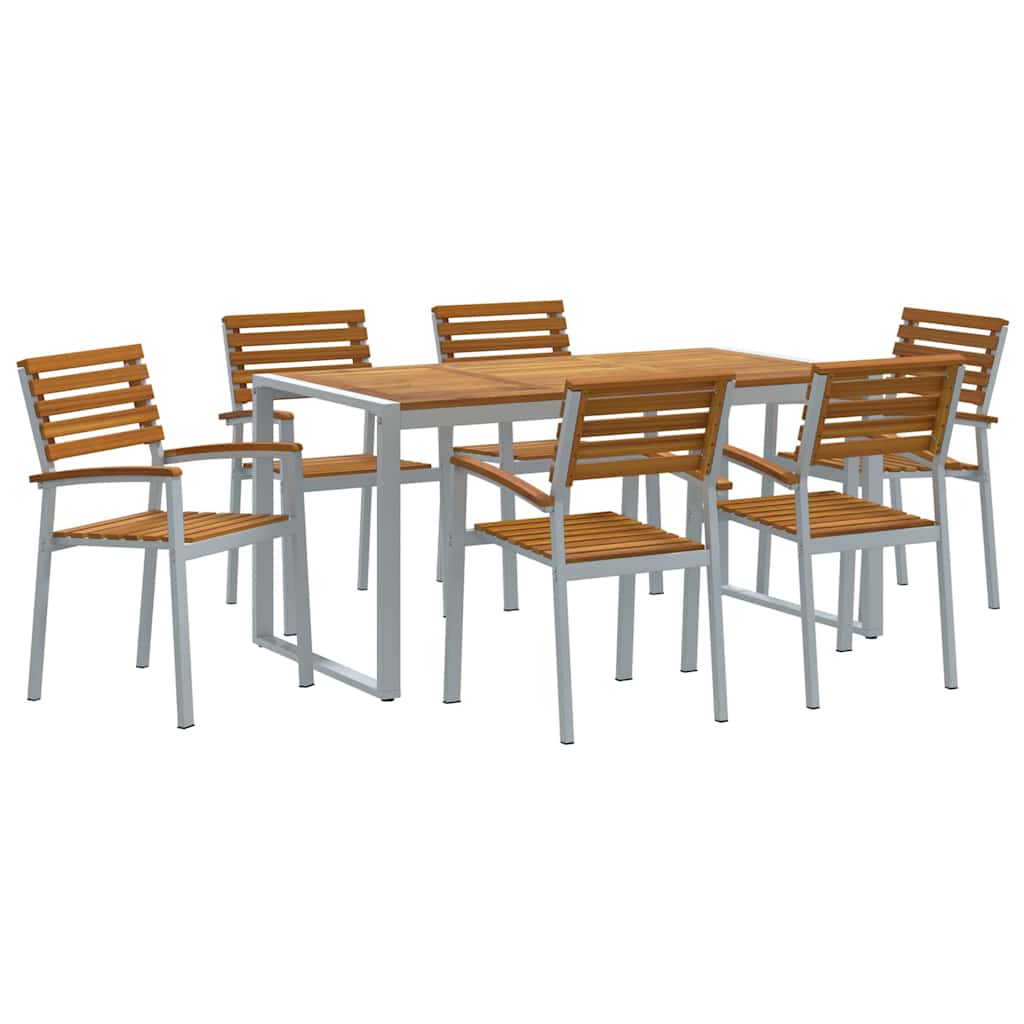 Ensemble de salle à manger pour jardin 7 pcs Gris - XIOS
