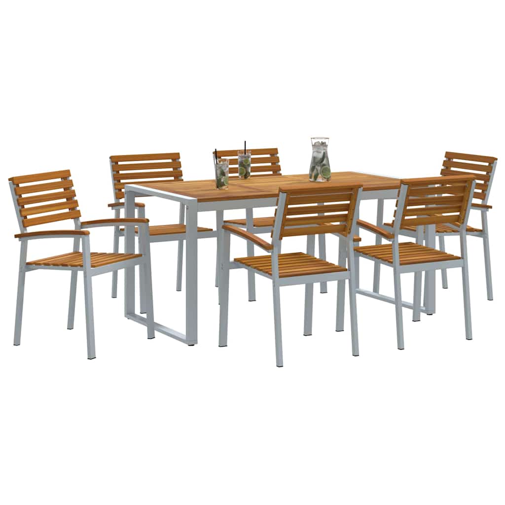 Ensemble de salle à manger pour jardin 7 pcs Gris - XIOS