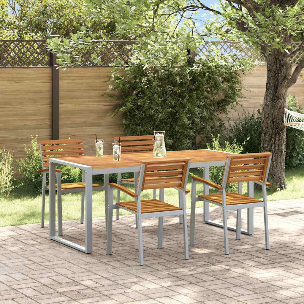 Ensemble de salle à manger pour jardin 5 pcs Gris - XIOS