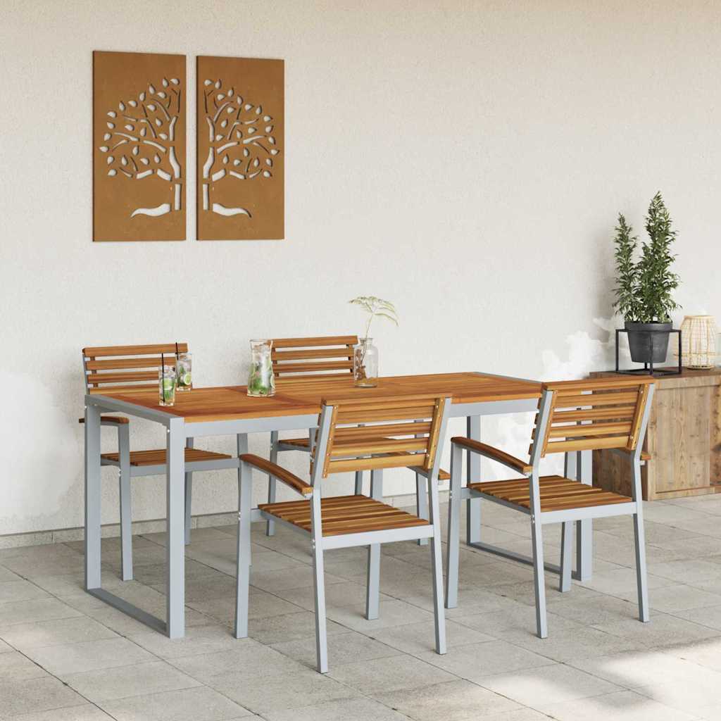 Ensemble de salle à manger pour jardin 5 pcs Gris - XIOS
