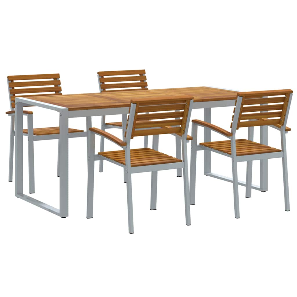 Ensemble de salle à manger pour jardin 5 pcs Gris - XIOS