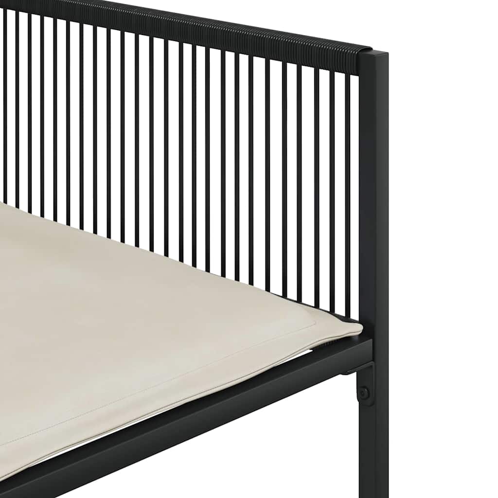 Ensemble à manger de jardin coussins 7 pcs noir résine tressée - XIOS