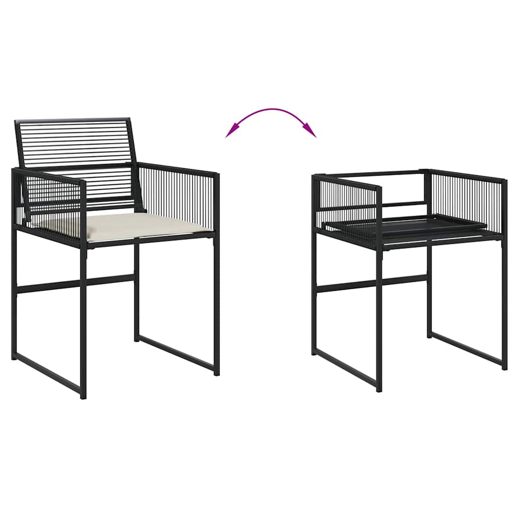 Ensemble à manger de jardin 13 pcs coussins noir résine tressée - XIOS