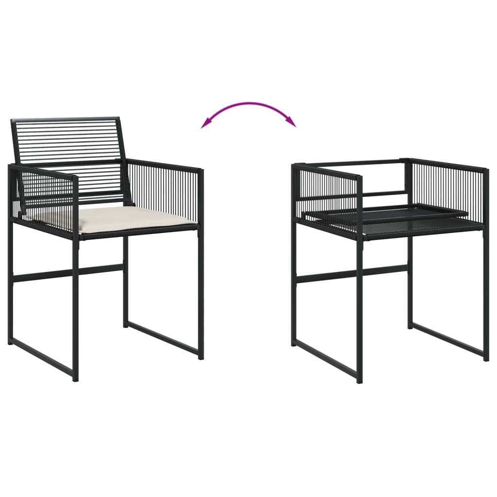 Ensemble à manger de jardin 15 pcs coussins noir résine tressée - XIOS