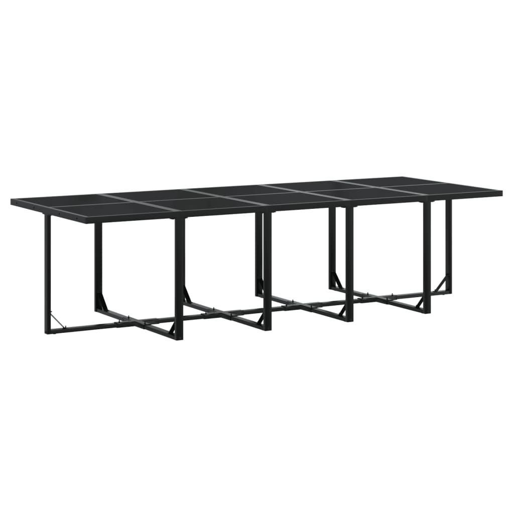 Ensemble à manger de jardin 15 pcs coussins noir résine tressée - XIOS