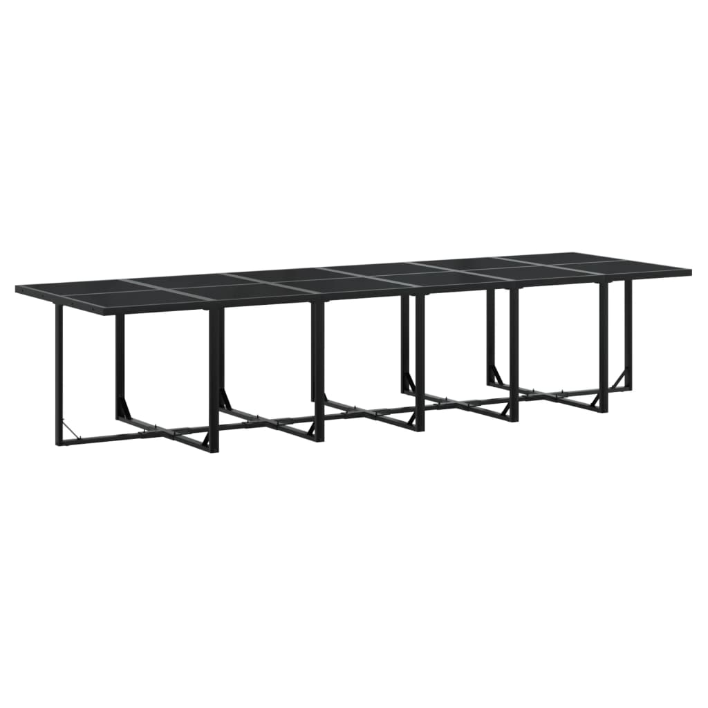 Ensemble à manger de jardin 17 pcs coussins noir résine tressée - XIOS