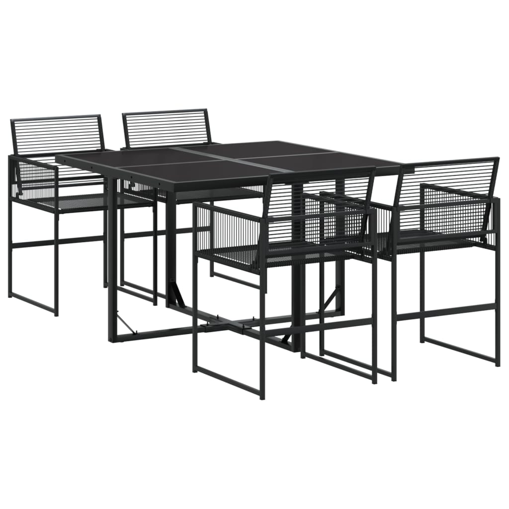 Ensemble à manger de jardin 5 pcs Noir Résine tressée - XIOS
