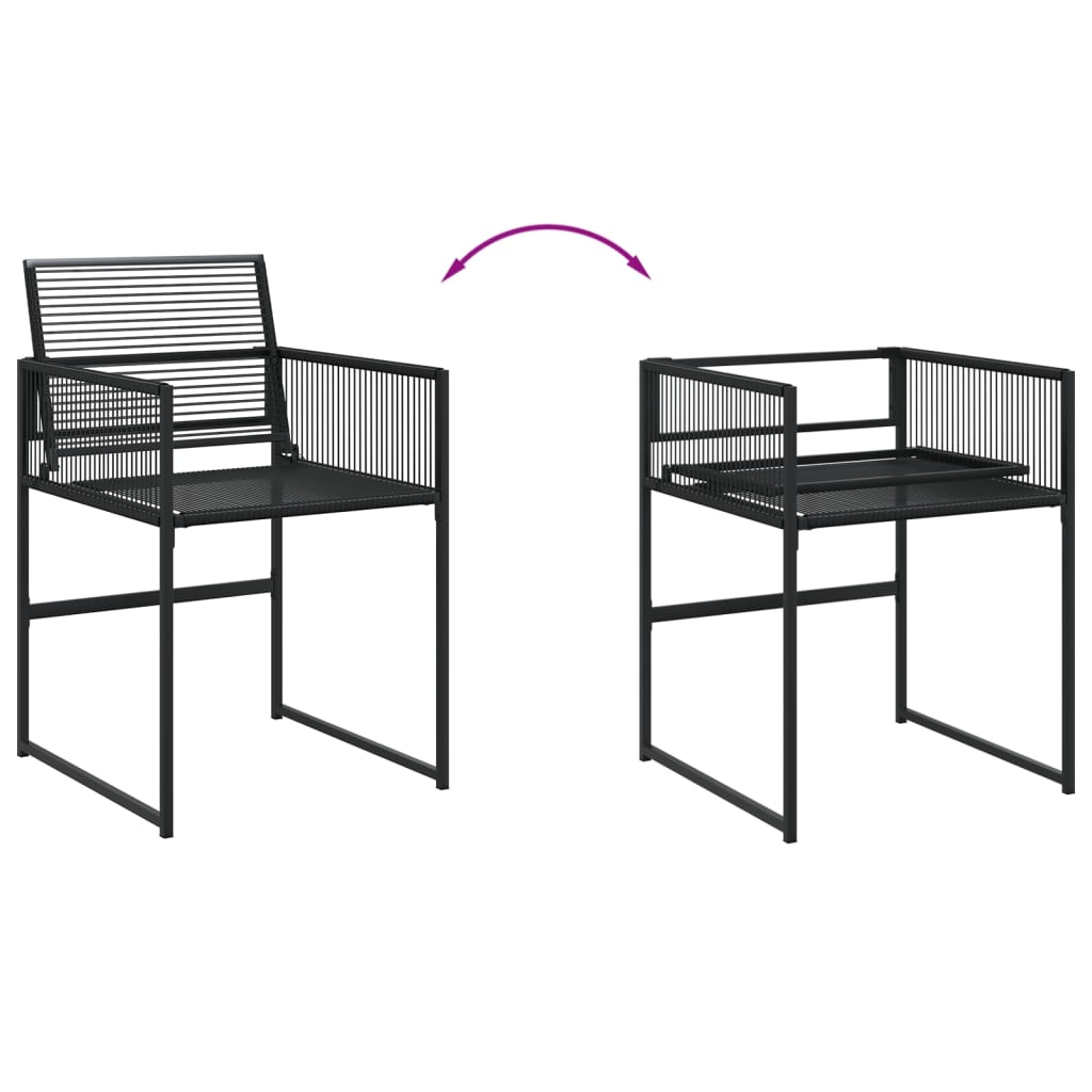Ensemble à manger de jardin 9 pcs Noir Résine tressée - XIOS