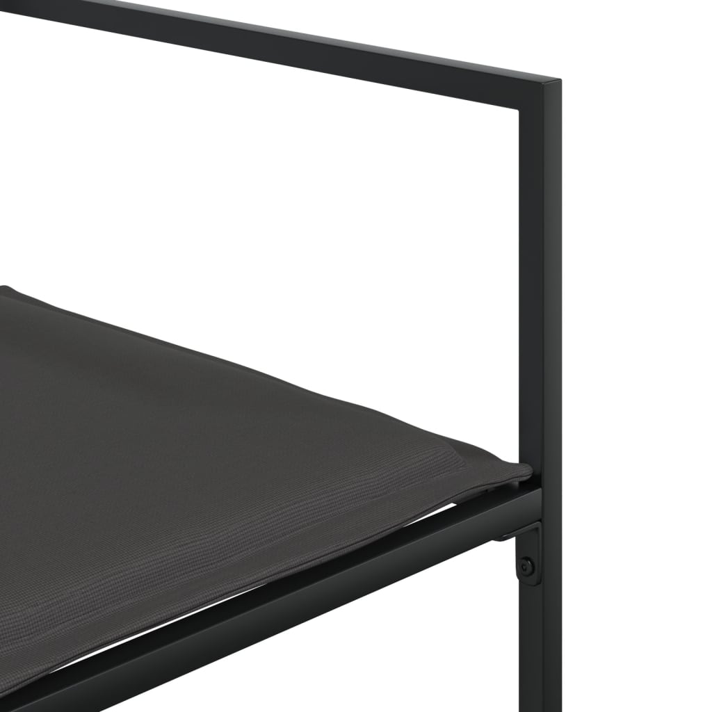 Ensemble à manger de jardin avec coussins 5 pcs noir textilène - XIOS