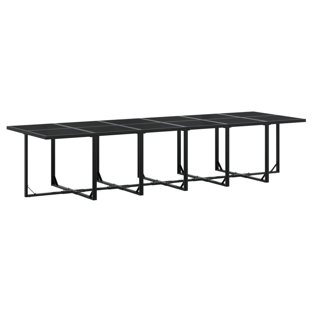 Ensemble à manger de jardin avec coussins 13 pcs noir textilène - XIOS
