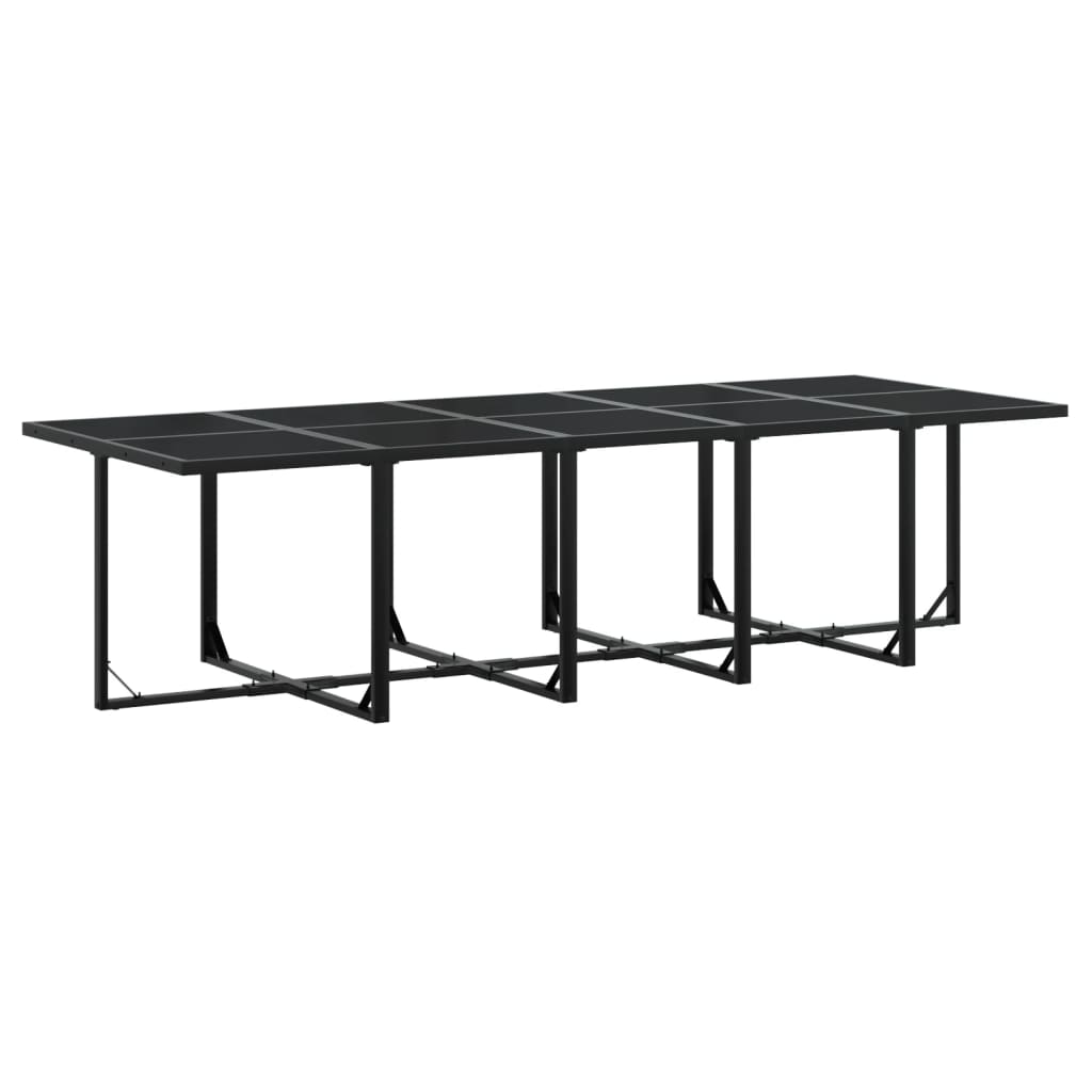 Ensemble à manger de jardin avec coussins 15 pcs noir textilène - XIOS