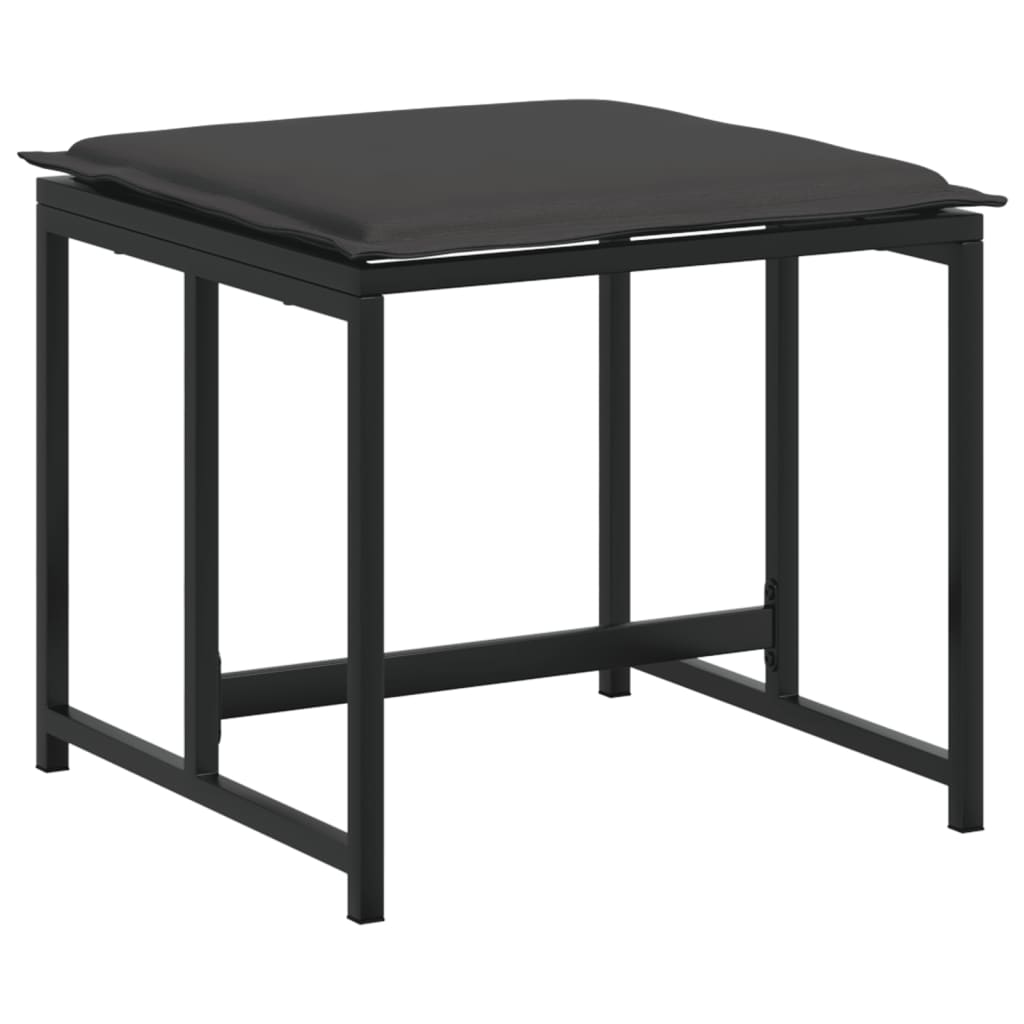 Ensemble à manger de jardin avec coussins 9 pcs noir textilène - XIOS