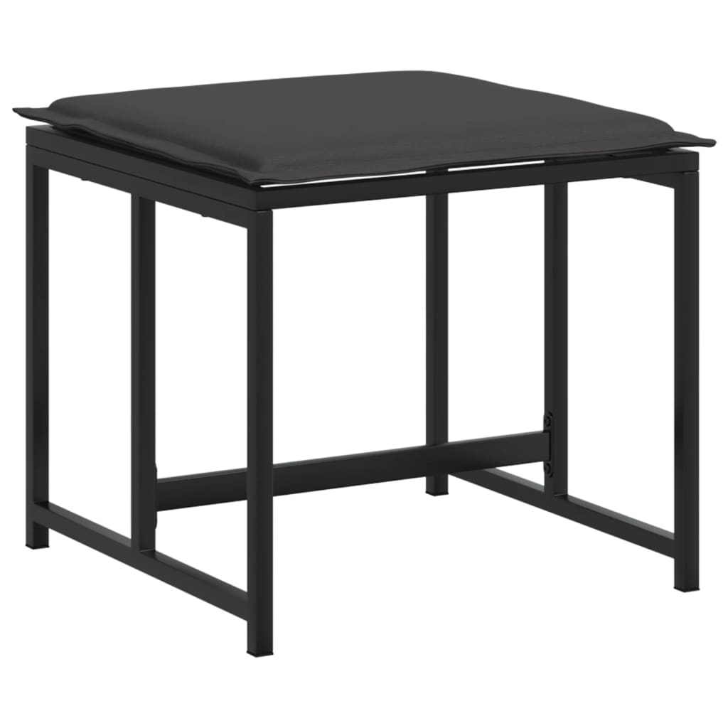 Ensemble à manger de jardin avec coussins 11 pcs noir textilène - XIOS