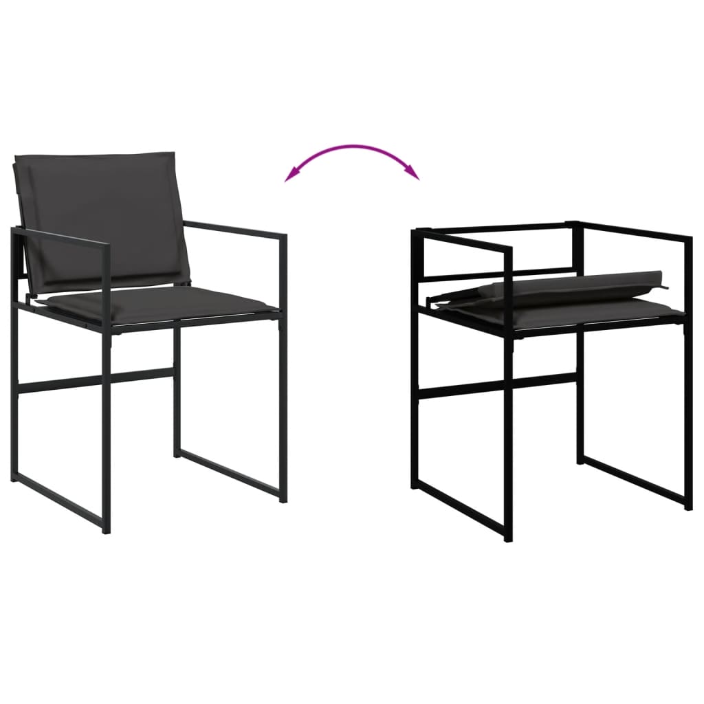 Ensemble à manger de jardin avec coussins 11 pcs noir textilène - XIOS