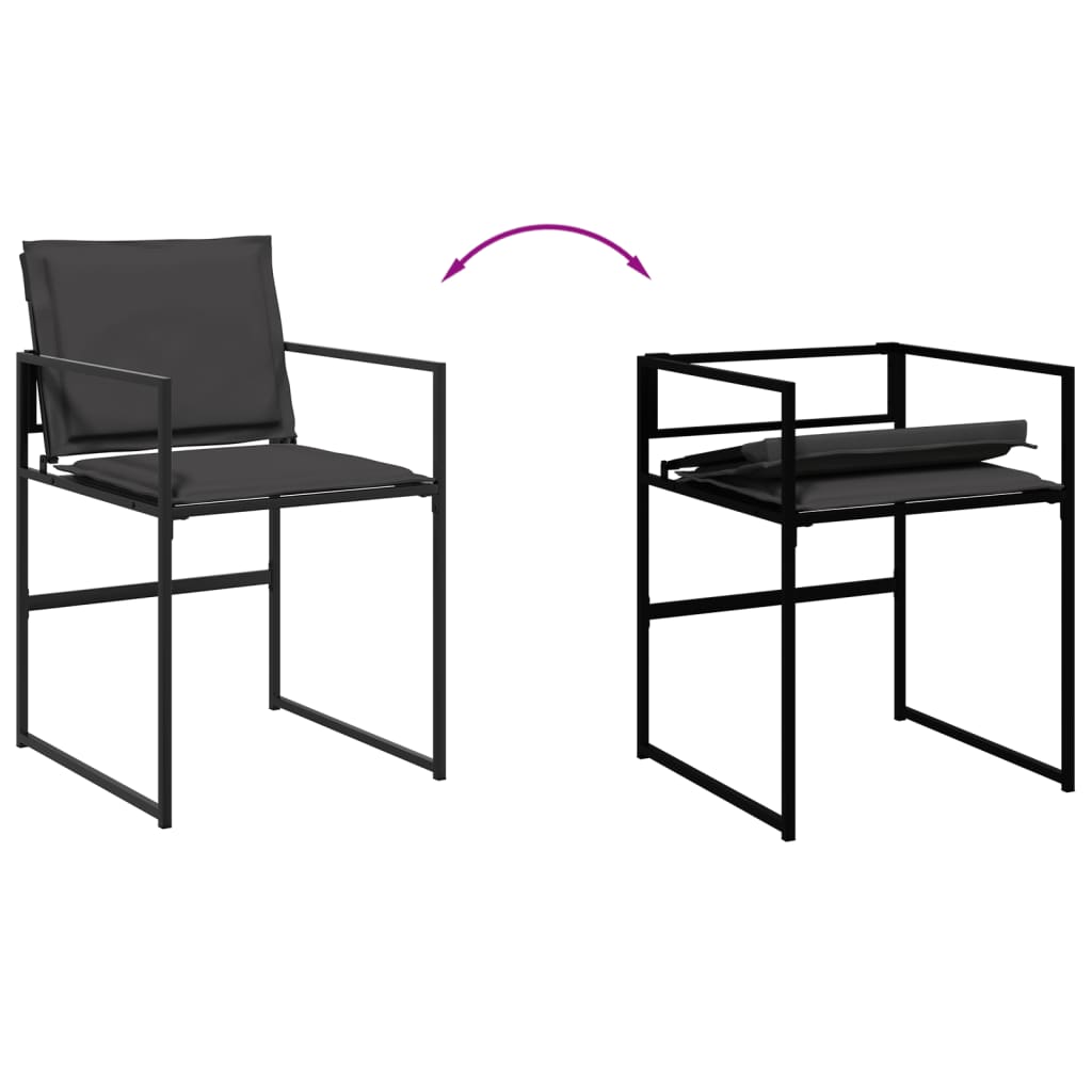 Ensemble à manger de jardin avec coussins 15 pcs noir textilène - XIOS