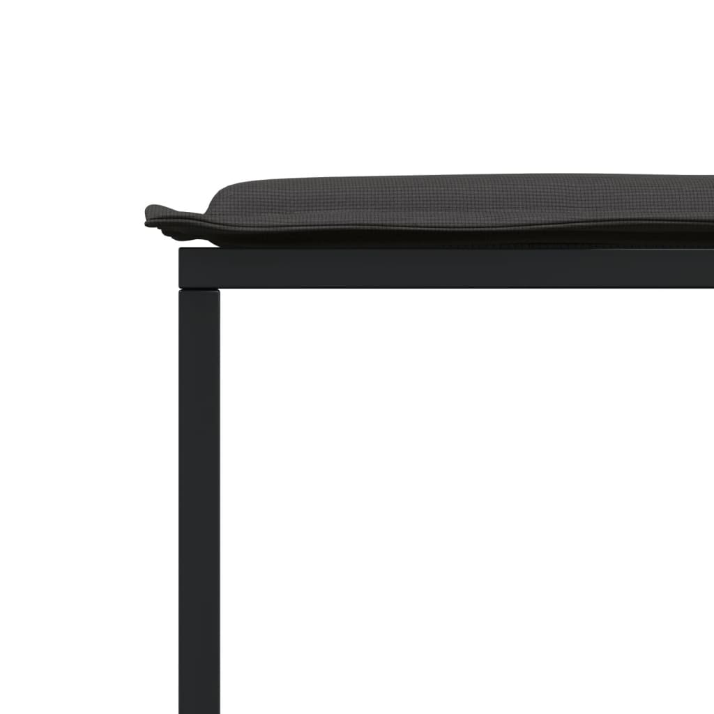 Ensemble à manger de jardin avec coussins 15 pcs noir textilène - XIOS