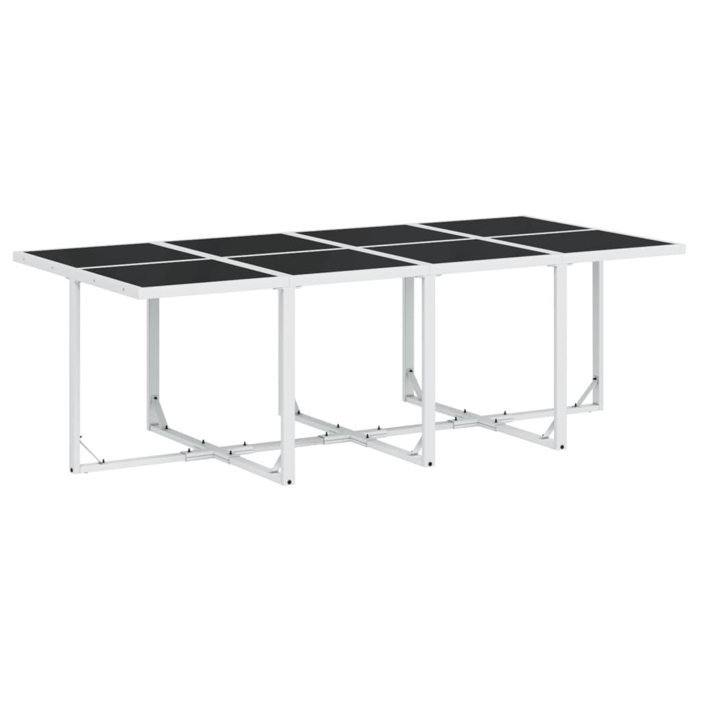 Ensemble à manger de jardin avec coussins 9 pcs blanc textilène - XIOS