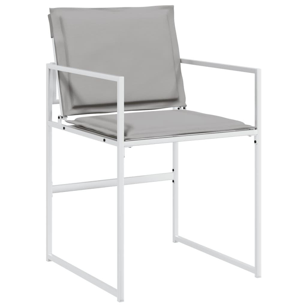 Ensemble à manger de jardin avec coussins 9 pcs blanc textilène - XIOS