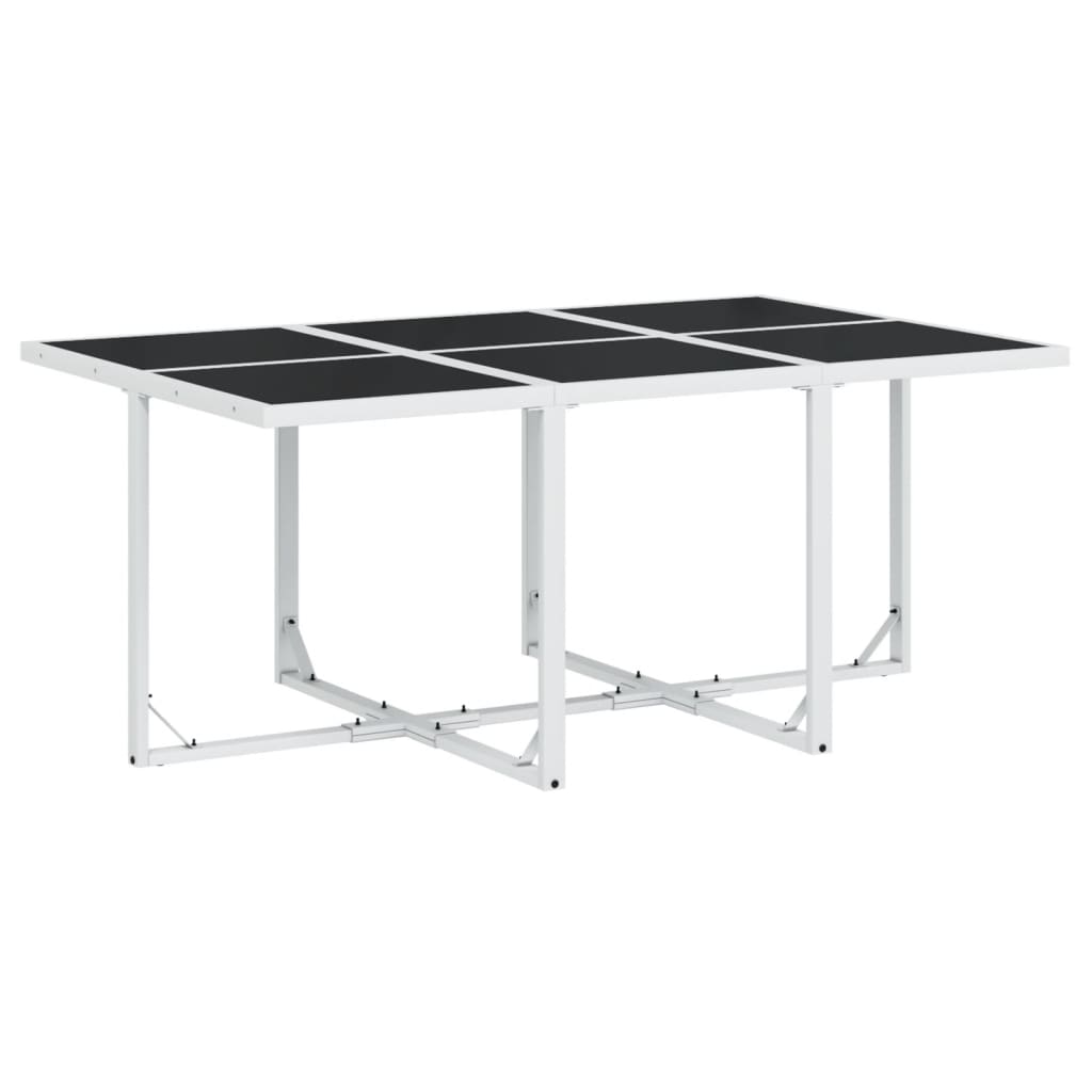 Ensemble à manger de jardin avec coussins 11pcs blanc textilène - XIOS