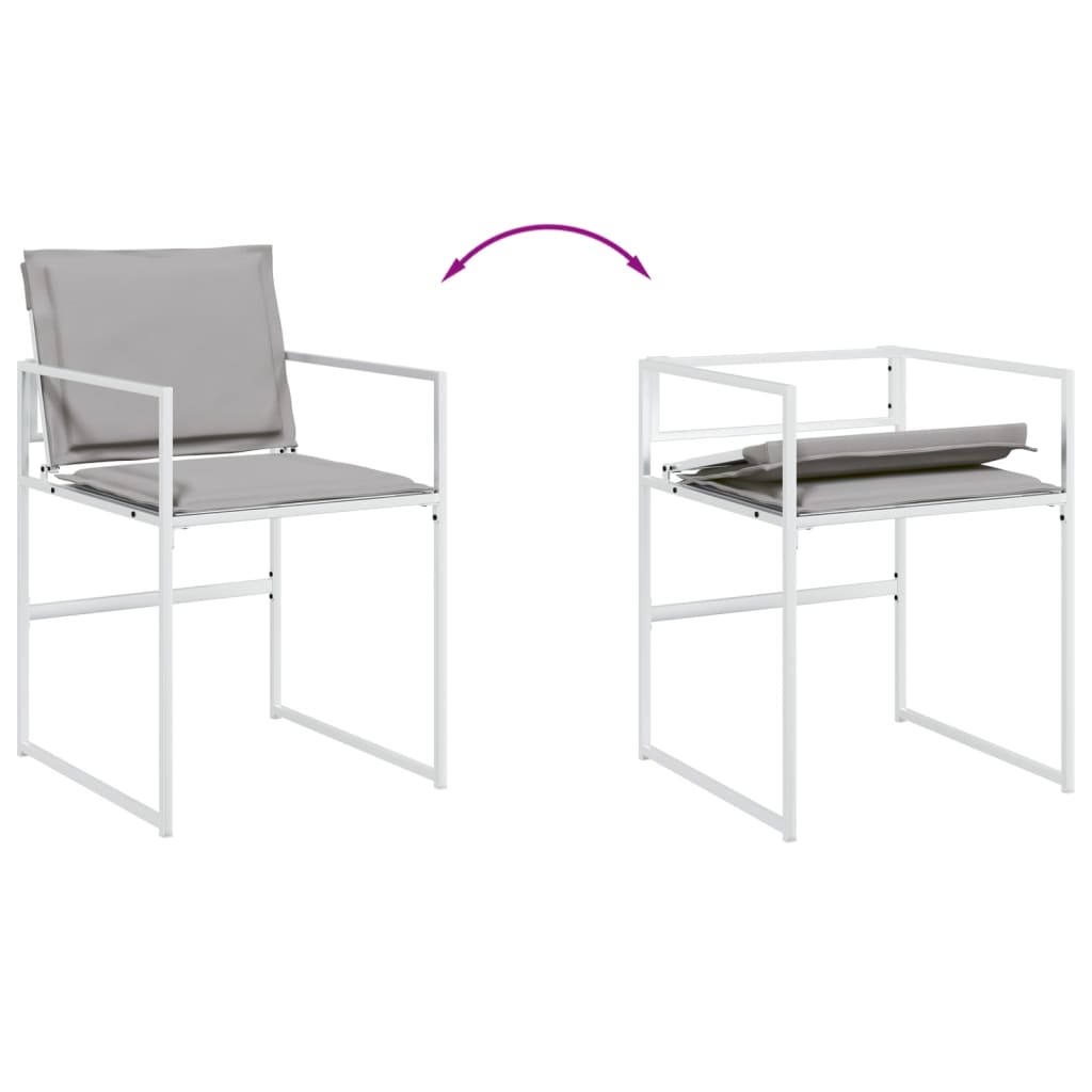 Ensemble à manger de jardin avec coussins 11pcs blanc textilène - XIOS