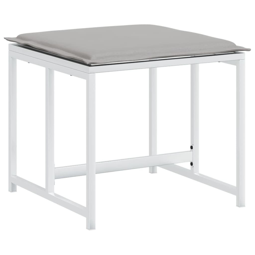Ensemble à manger de jardin avec coussins 11pcs blanc textilène - XIOS