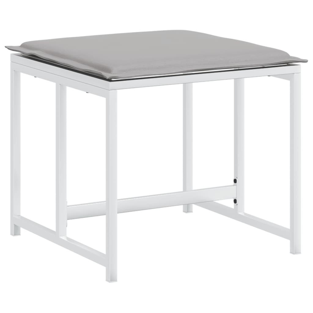 Ensemble à manger de jardin avec coussins 13pcs blanc textilène - XIOS