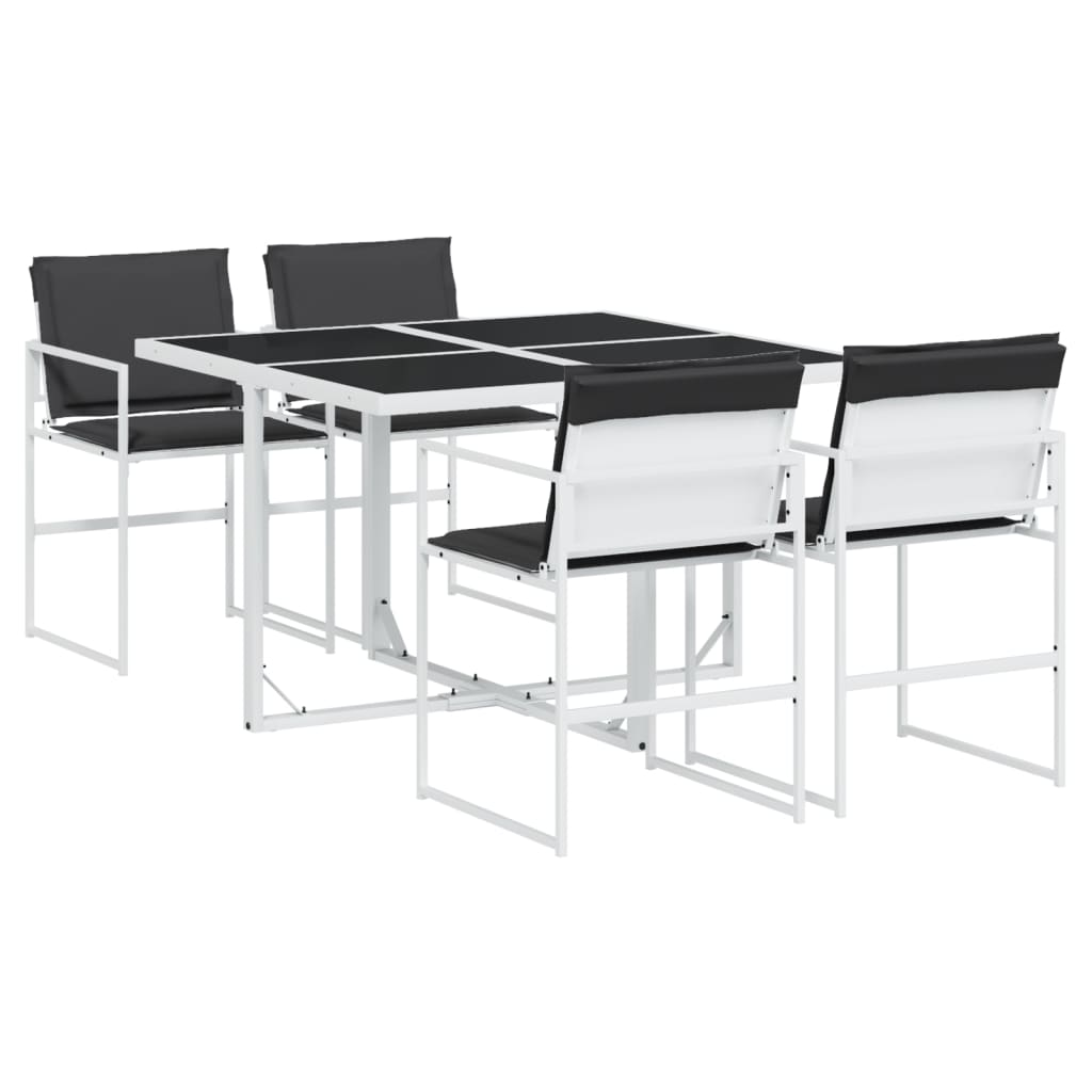 Ensemble à manger de jardin avec coussins 5 pcs blanc textilène - XIOS
