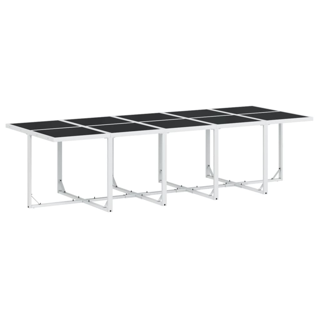 Ensemble à manger de jardin avec coussins 11pcs blanc textilène - XIOS
