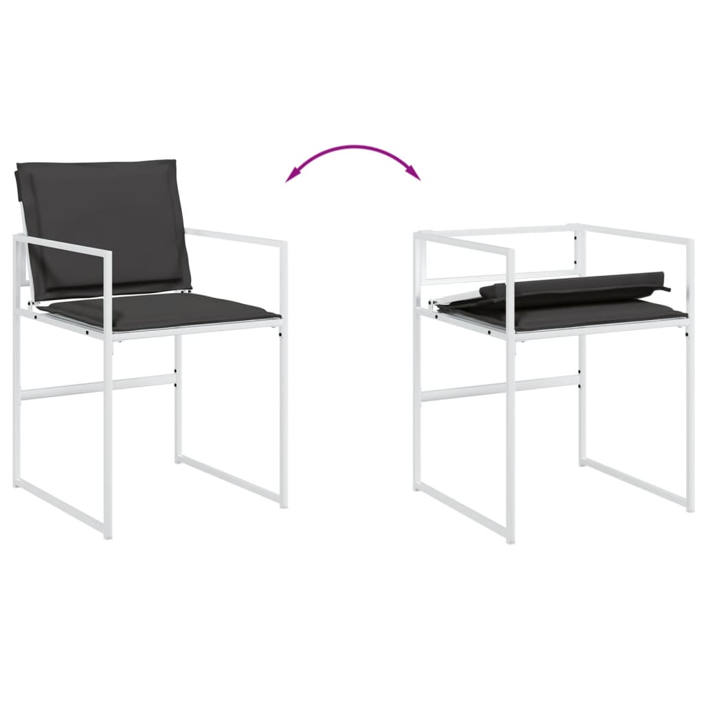 Ensemble à manger de jardin avec coussins 13pcs blanc textilène - XIOS
