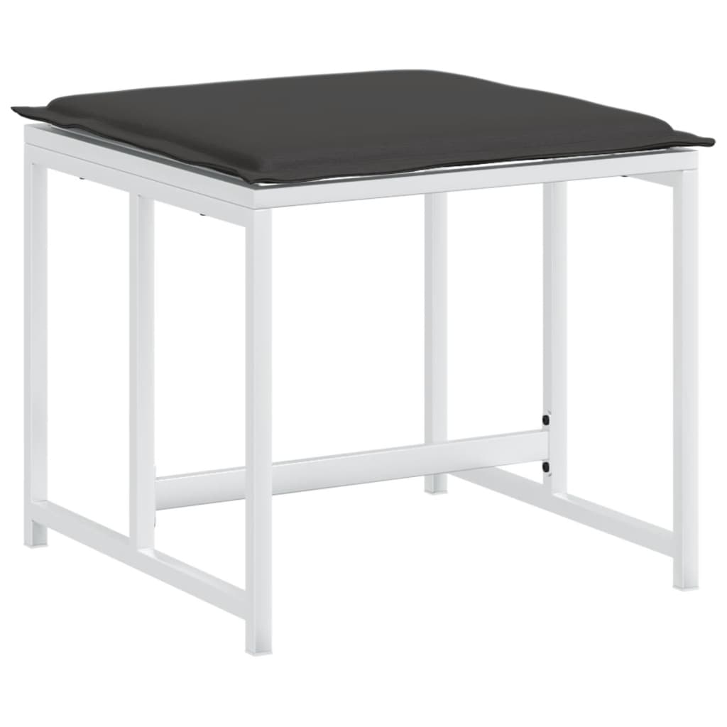 Ensemble à manger de jardin avec coussins 9 pcs blanc textilène - XIOS