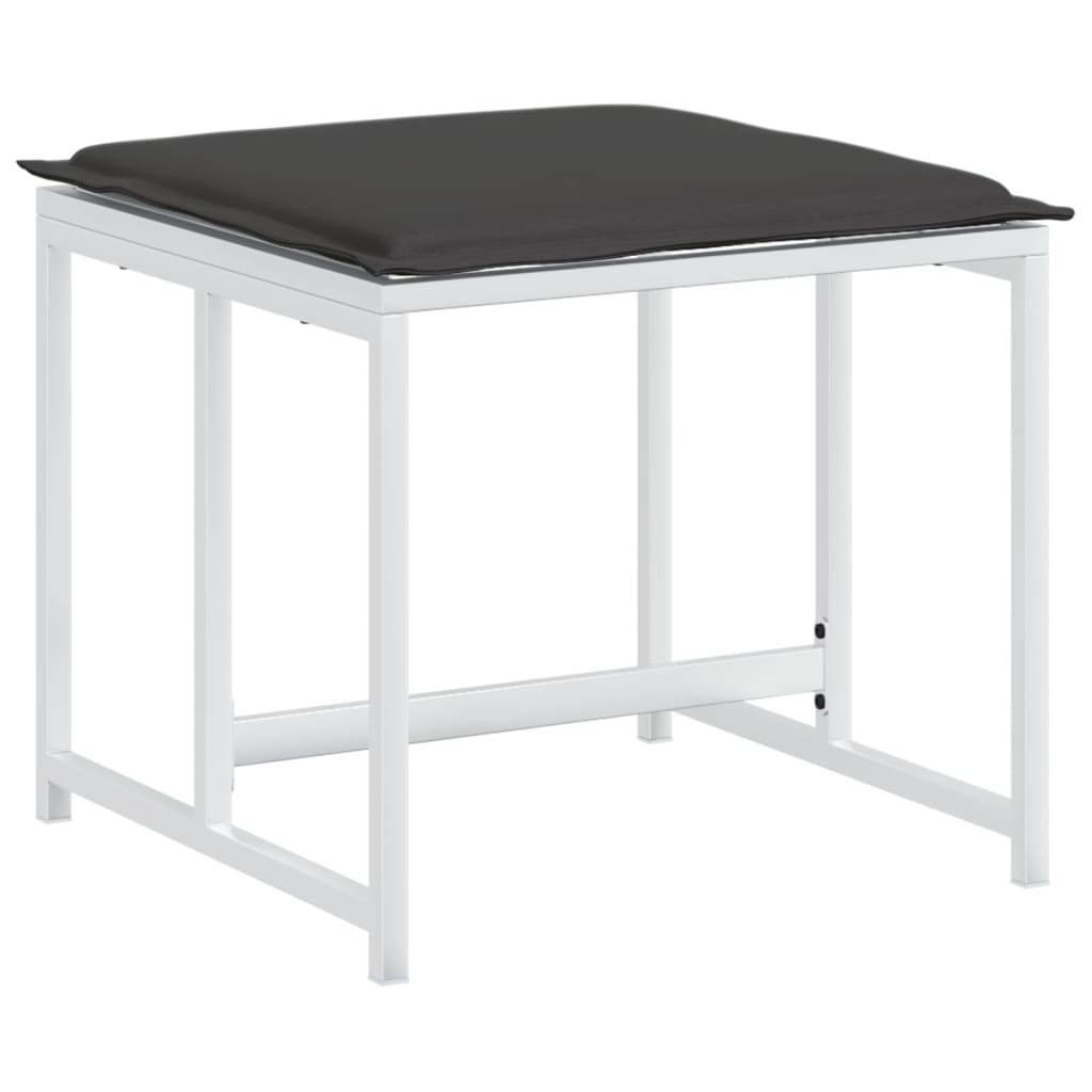 Ensemble à manger de jardin avec coussins 11pcs blanc textilène - XIOS