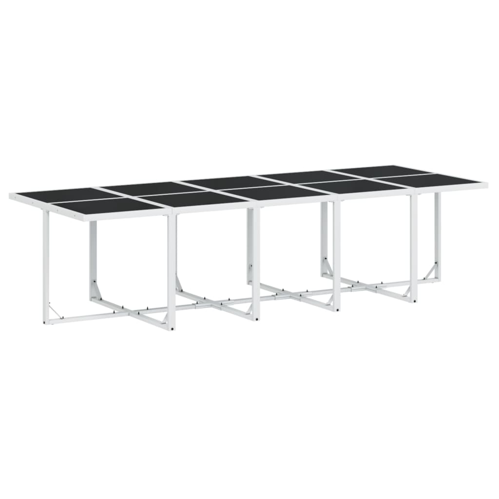 Ensemble à manger de jardin avec coussins 15pcs blanc textilène - XIOS