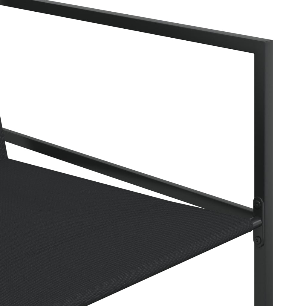 Ensemble à manger de jardin 9 pcs noir textilène - XIOS