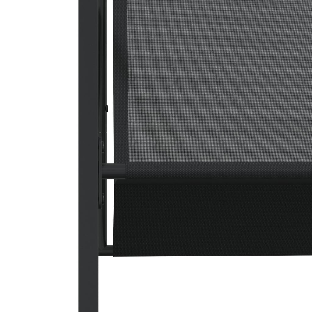 Ensemble à manger de jardin 9 pcs noir textilène - XIOS