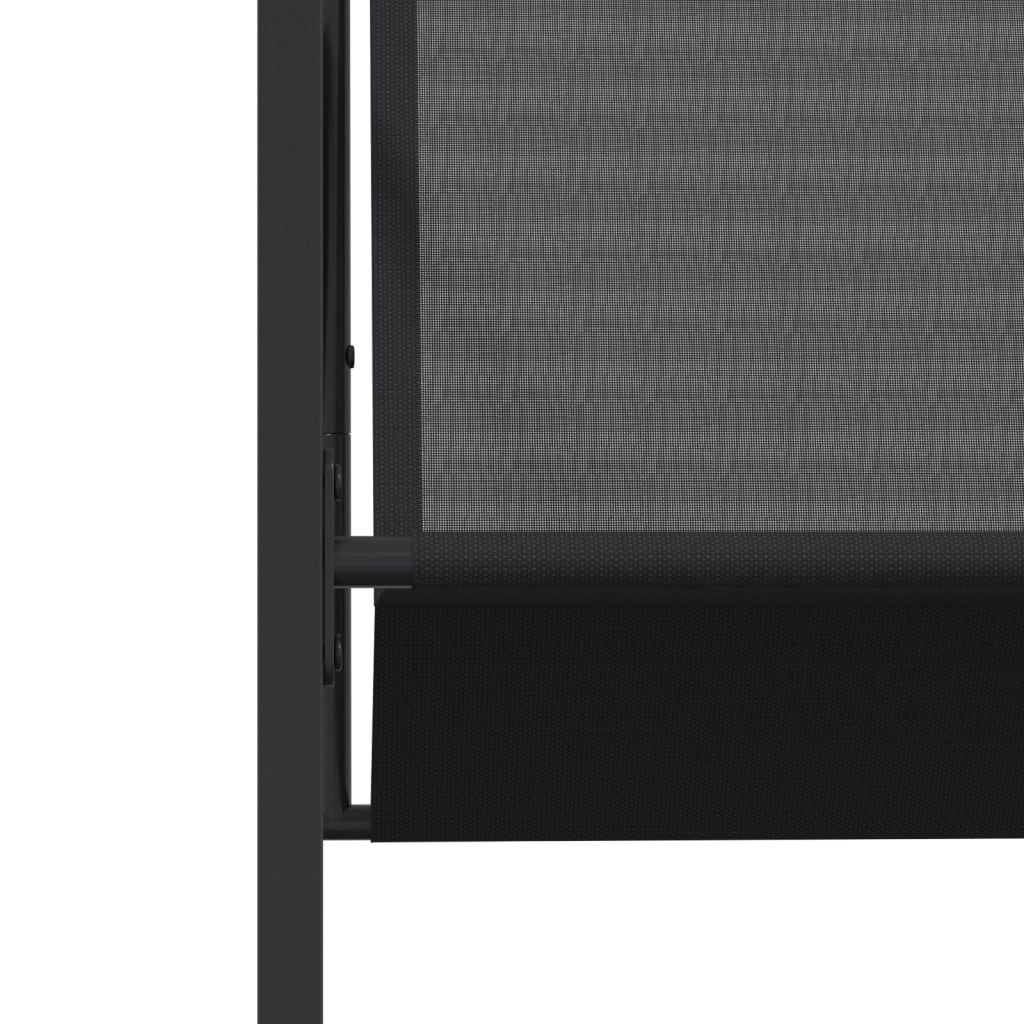 Ensemble à manger de jardin 9 pcs noir textilène - XIOS