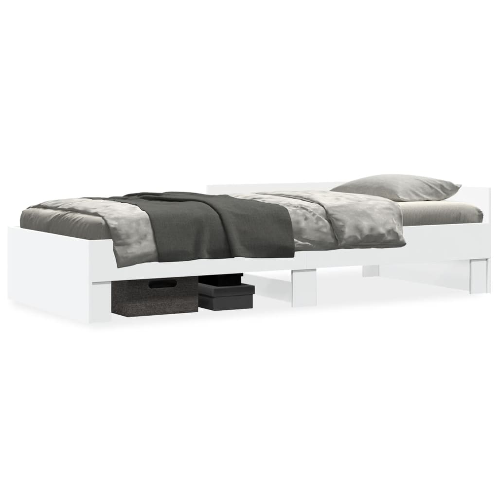 Cadre de lit sans matelas blanc 100x200 cm bois d'ingénierie - XIOS