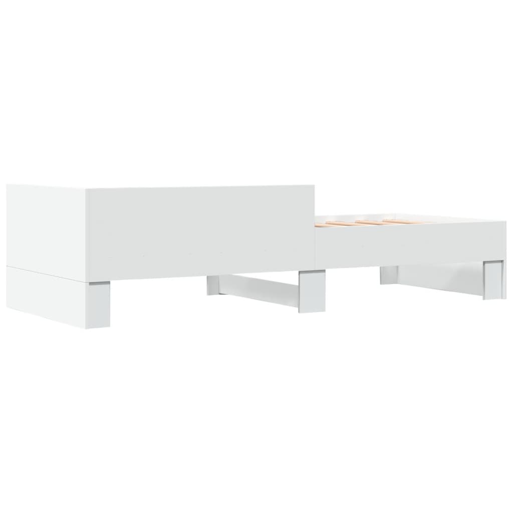 Cadre de lit sans matelas blanc 100x200 cm bois d'ingénierie - XIOS