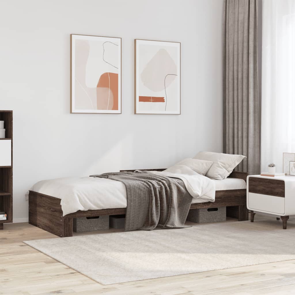 Cadre de lit sans matelas chêne marron 100x200 cm - XIOS