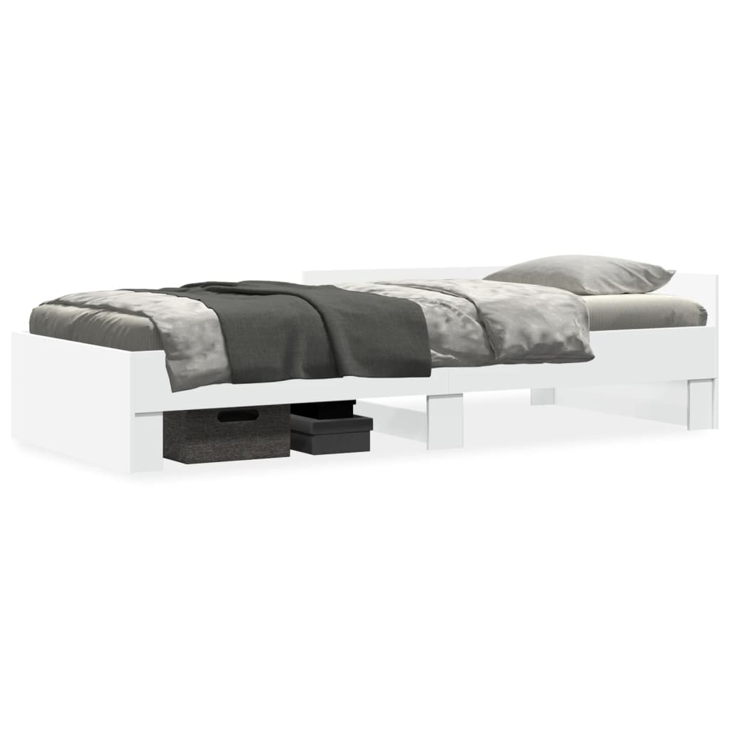Cadre de lit sans matelas blanc 90x200 cm bois d'ingénierie - XIOS