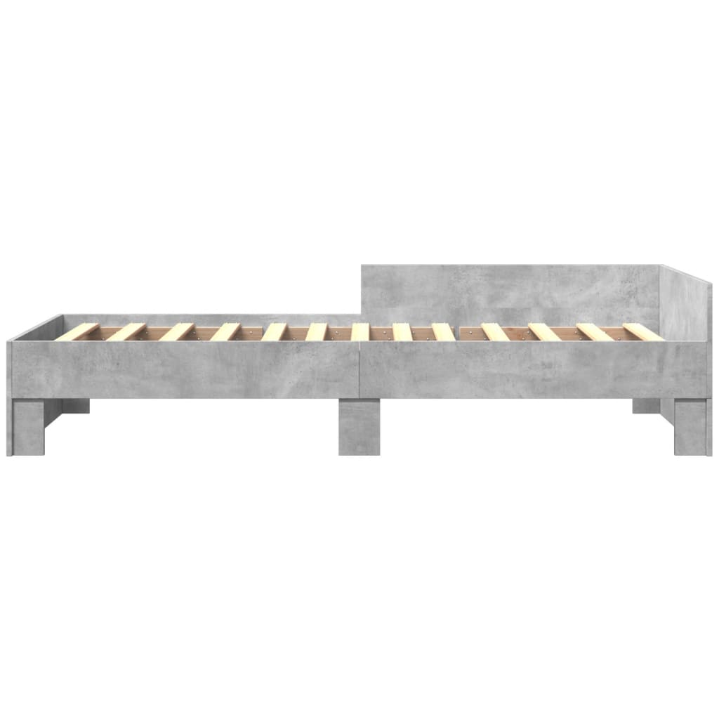 Cadre de lit sans matelas gris béton 90x200cm bois d'ingénierie - XIOS