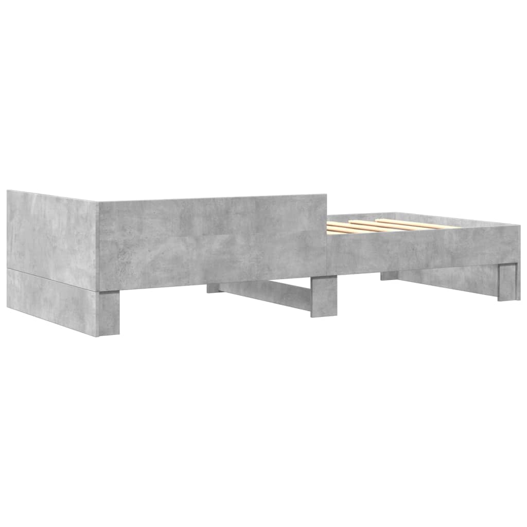 Cadre de lit sans matelas gris béton 90x190cm bois d'ingénierie - XIOS