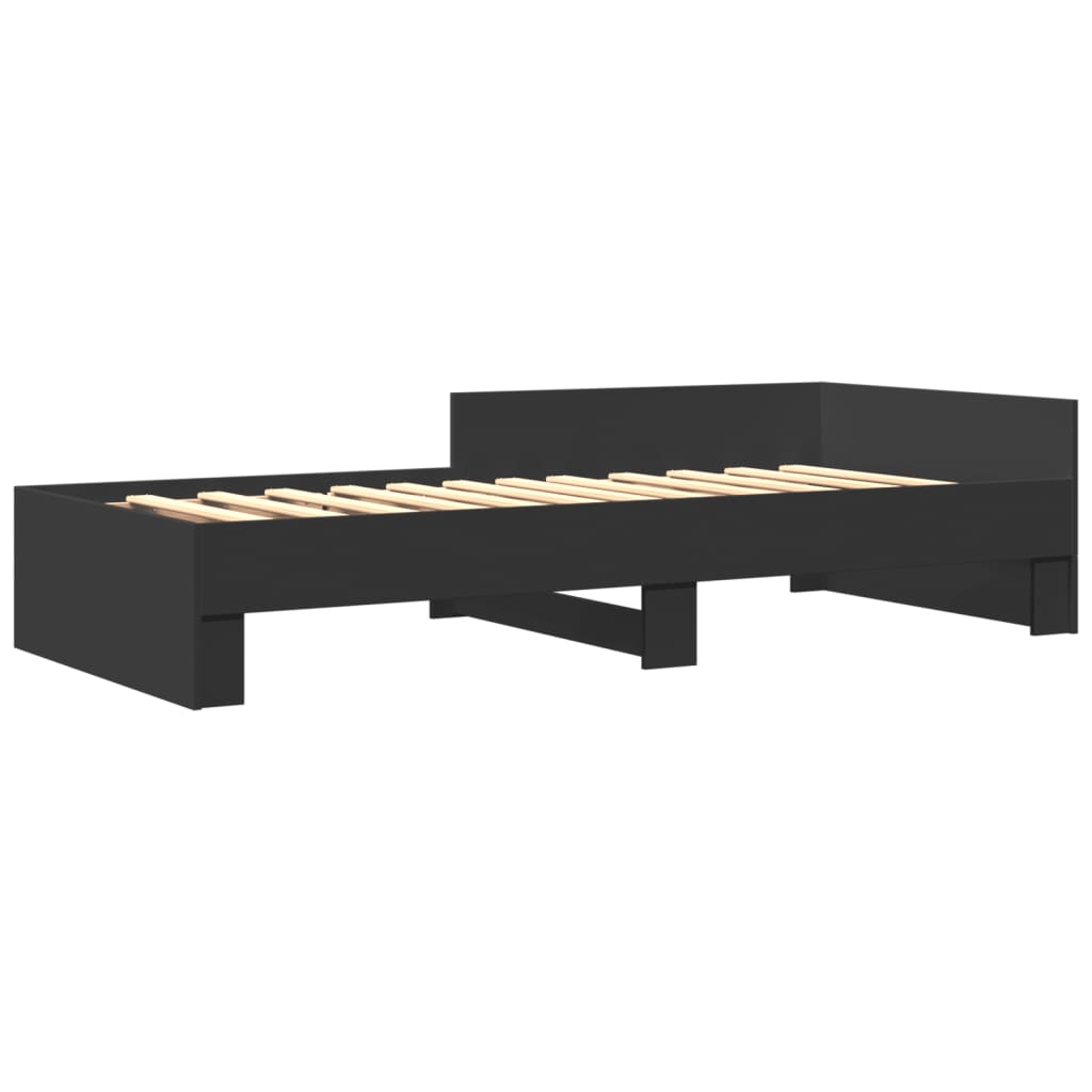 Cadre de lit sans matelas noir 75x190 cm bois ingénierie - XIOS