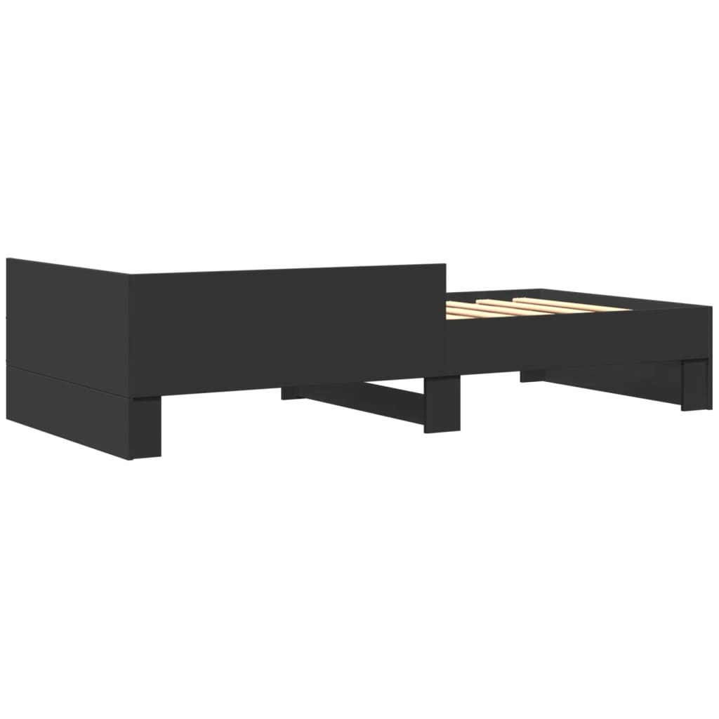 Cadre de lit sans matelas noir 75x190 cm bois ingénierie - XIOS