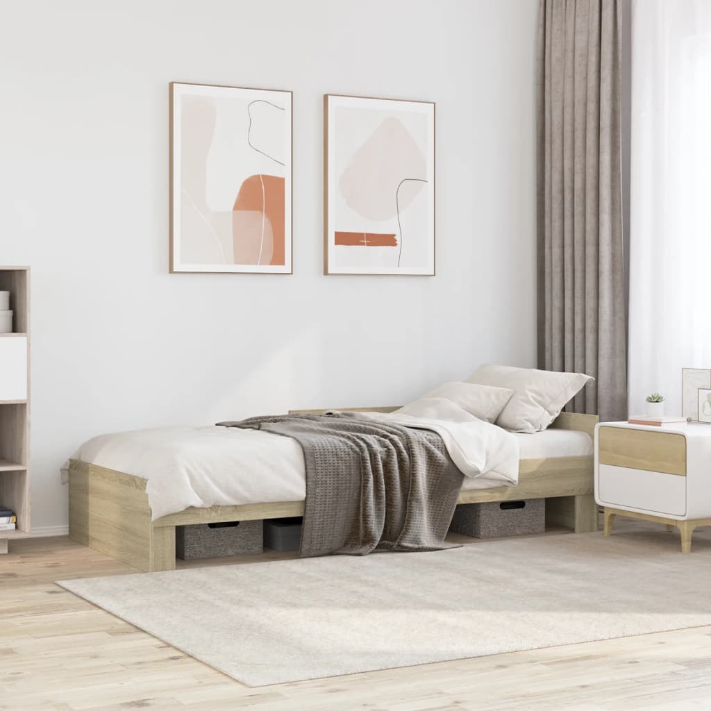 Cadre de lit sans matelas chêne sonoma 75x190 cm - XIOS