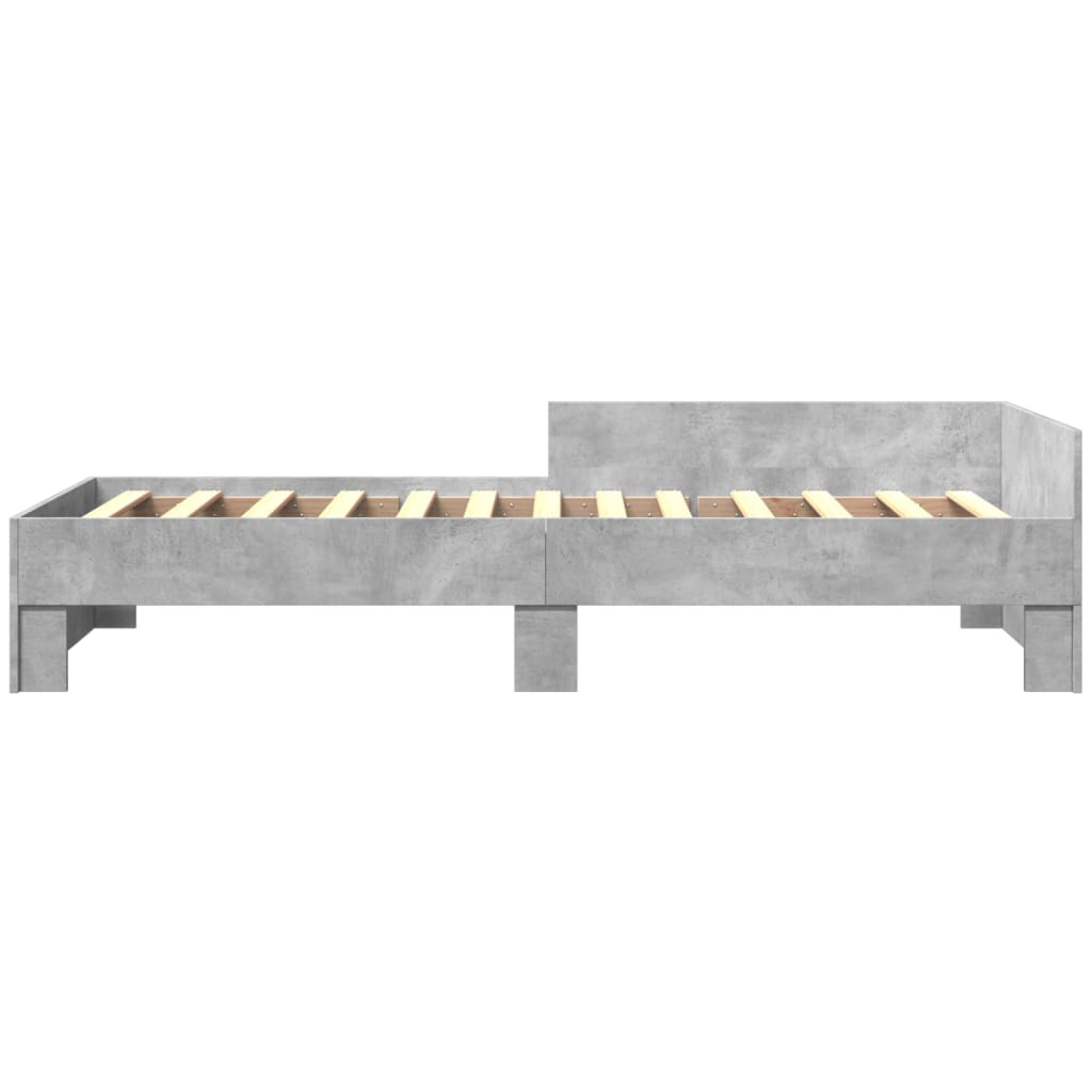 Cadre de lit sans matelas gris béton 75x190cm bois d'ingénierie - XIOS