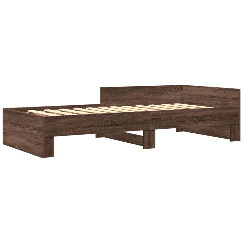 Cadre de lit sans matelas chêne marron 75x190cm bois ingénierie - XIOS
