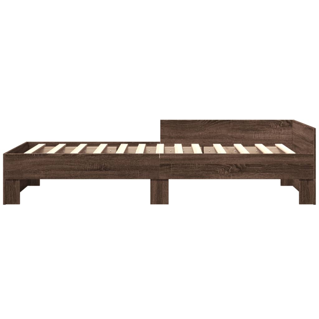 Cadre de lit sans matelas chêne marron 75x190cm bois ingénierie - XIOS