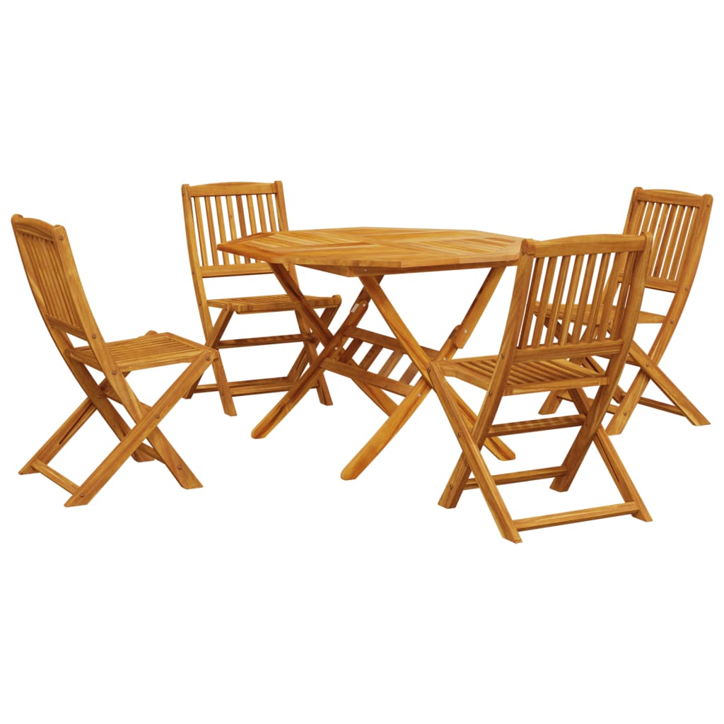 Ensemble à manger de jardin pliable 5 pcs bois massif d’acacia - XIOS