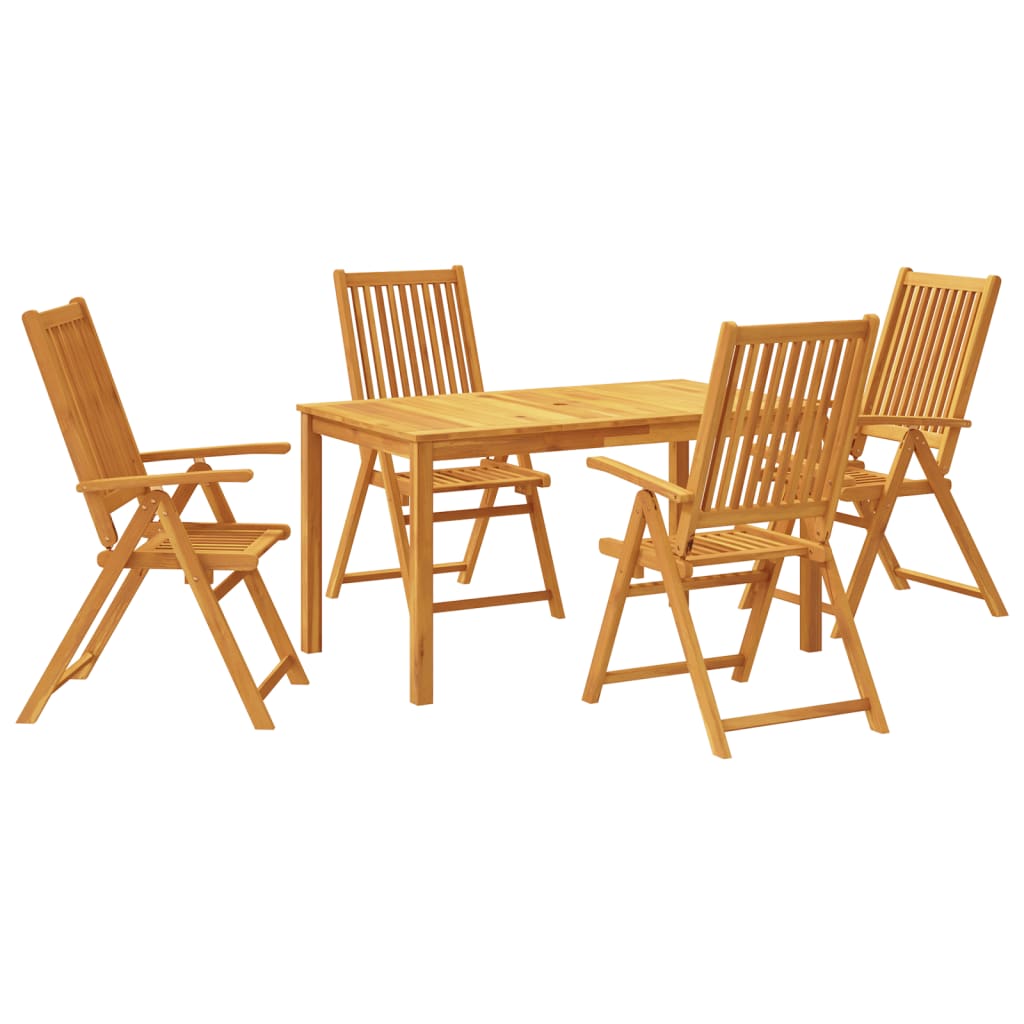 Ensemble à manger de jardin 5 pcs 140x80x74 cm Bois d'acacia solide - XIOS